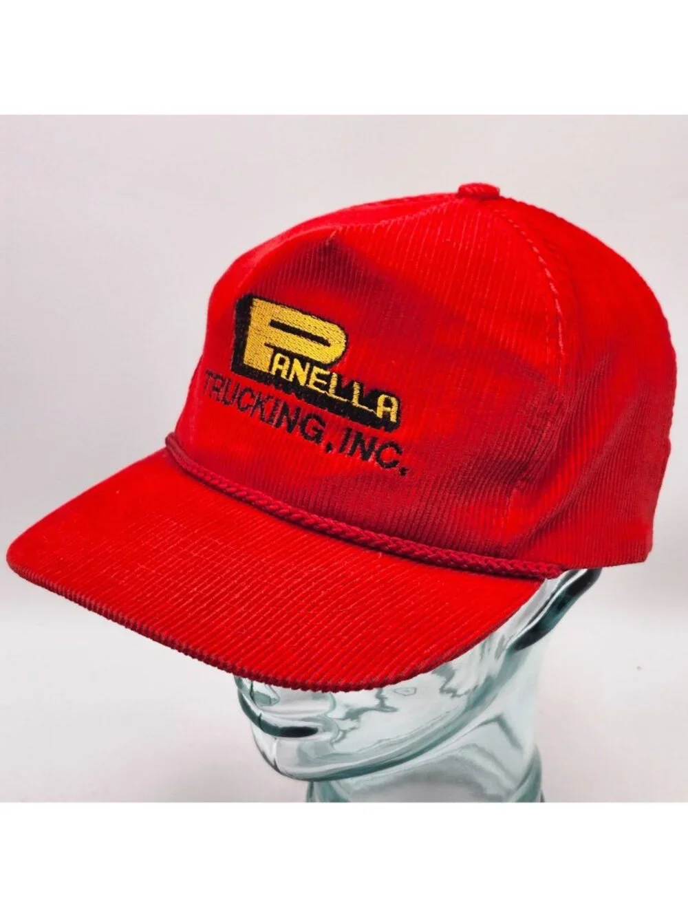 Panella Trucking Inc Red Corduroy Zipper Back Hat By Otto Cap